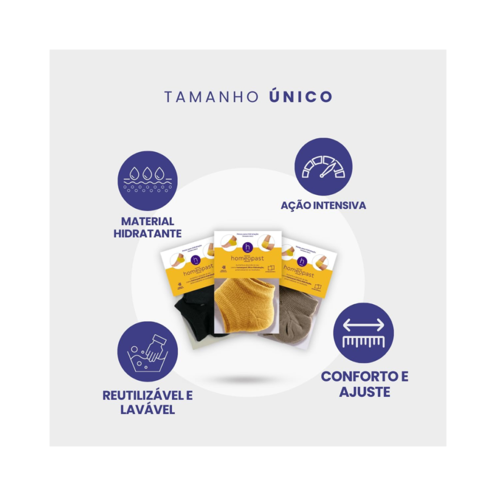 Meia para Hidratação de Calcanhar e Cotovelo (1 Par) – Homeo Feet