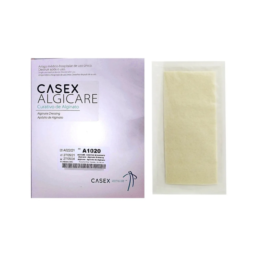 Curativo Alginato de Cálcio e Sódio Estéril – 10cm x 20cm Casex