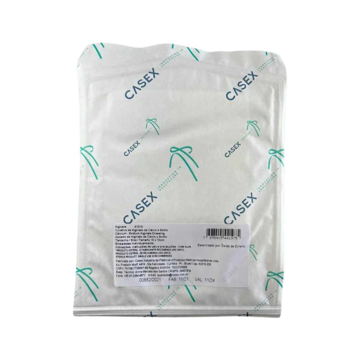 Curativo de Alginato de Cálcio e Sódio 10 x 10cm– Casex - Cirúrgica ...