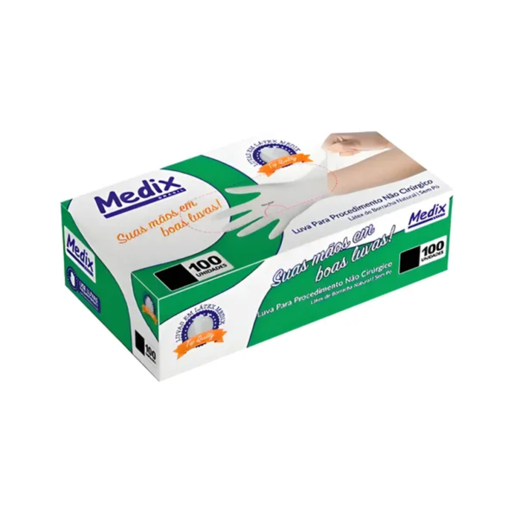 Luva de Látex Sem Pó Medix