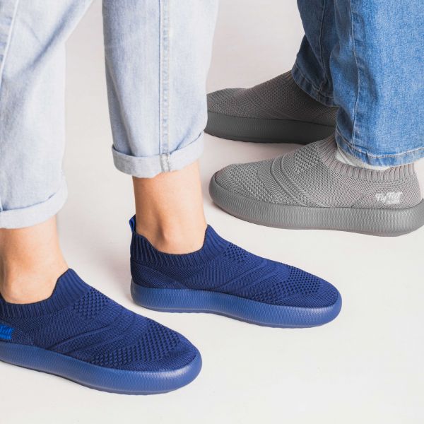 Tênis Ortopédico Flyfeet Nuvem Knit Azul