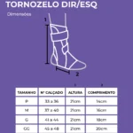 Suporte esportivo para tornozelo Tovcare - Lado Esquerdo