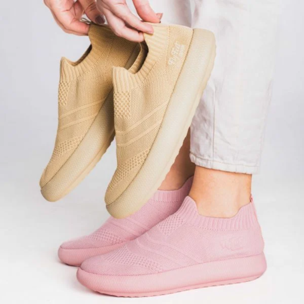 Tênis Ortopédico Flyfeet Nuvem Knit Rosa