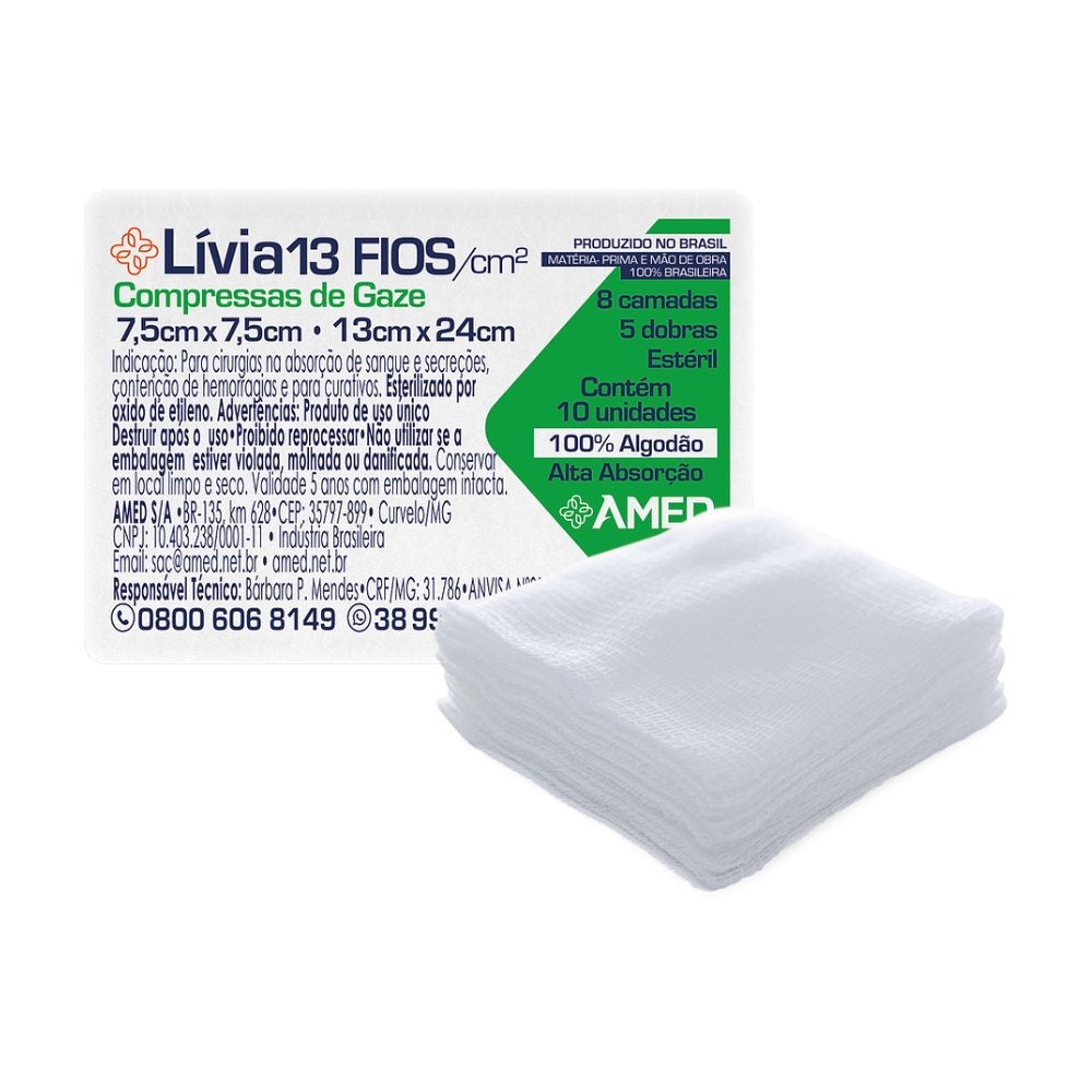 Compressa de Gaze 13 Fios Estéril