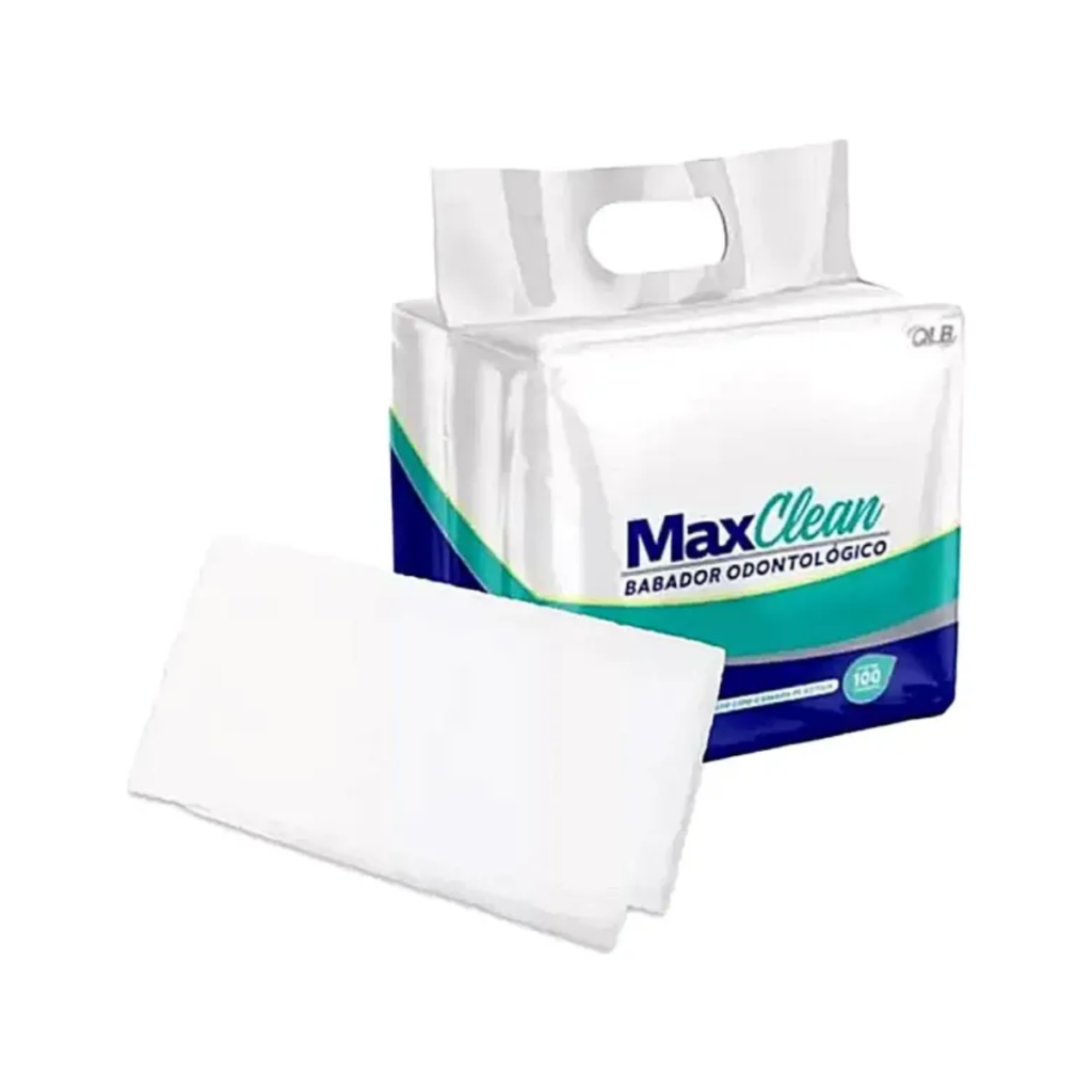 Babador Descartável Impermeável Odontológico Maxclean 100 Unidades