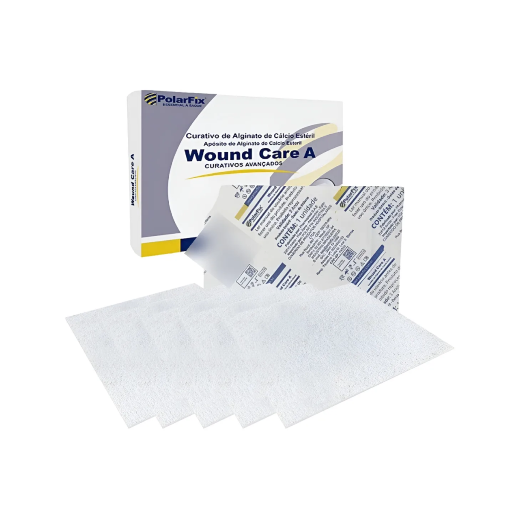 Curativo Alginato de Cálcio Estéril – 10cm x 20cm Polarfix
