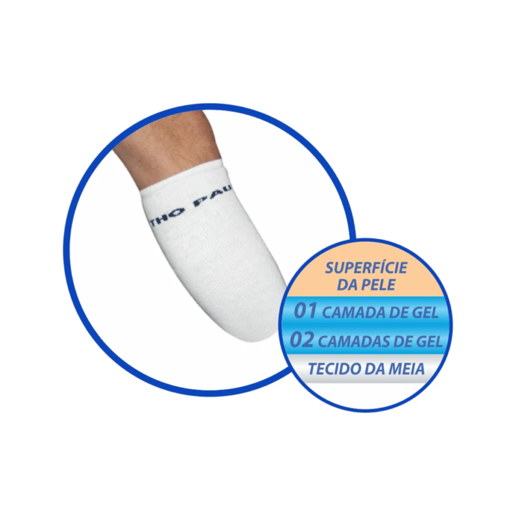 Meia universal com 2 camadas de gel para amputação transtibial