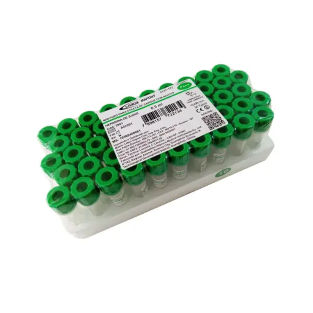 Mini Tubo para Coleta de Sangue com Heparina (0,5ml) – Labor Import