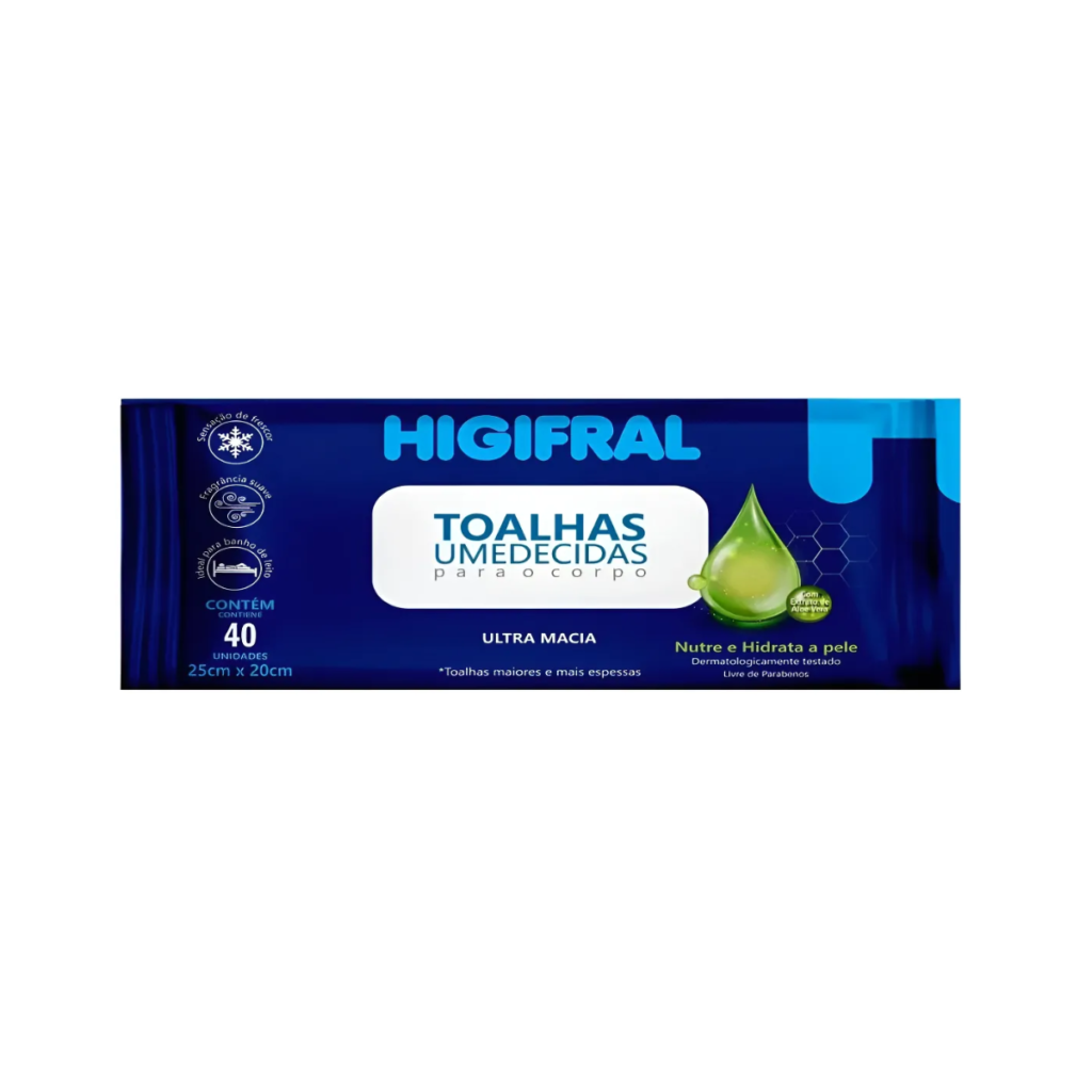 Toalhas Umedecidas com 40uni - Higifral