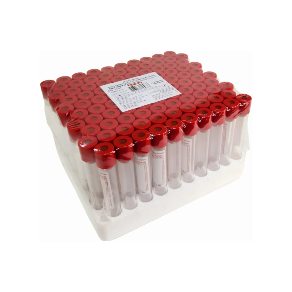 Tubo de Coleta a Vácuo Seco Siliconizado (10ml)