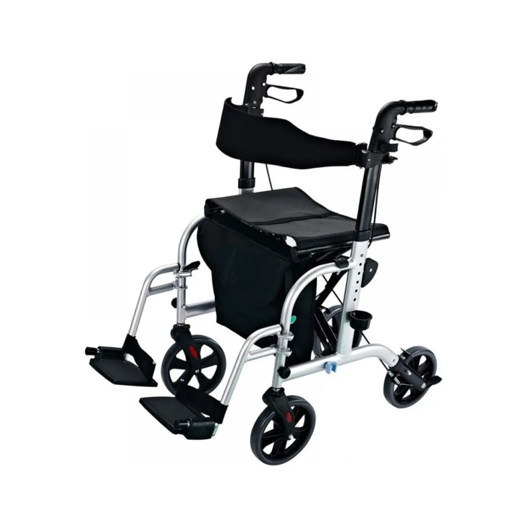 Andador 2 Em 1 Com Cadeira E Apoio Para Pés Dobrável Até 130Kg Mobil