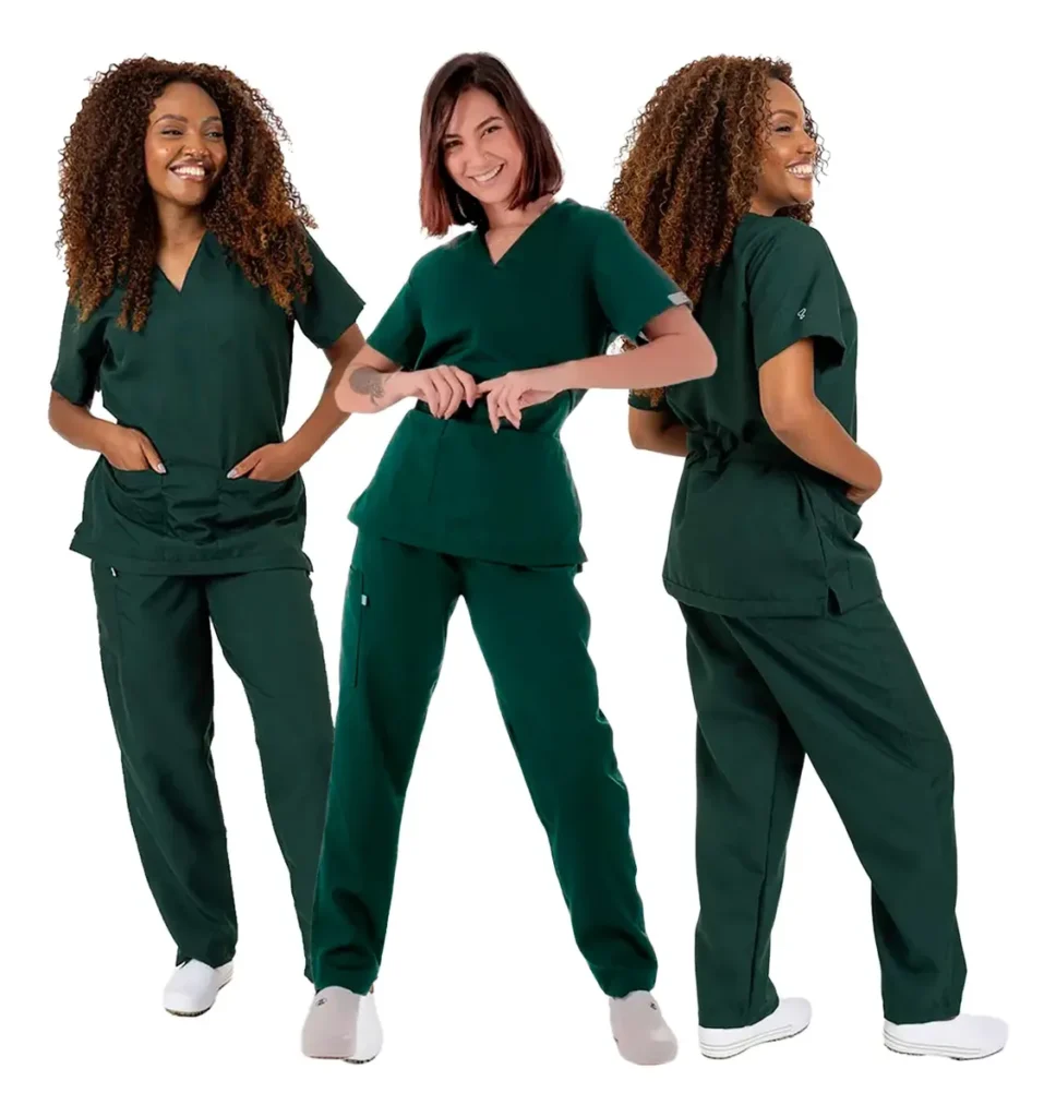 Pijama Cirúrgico Conjunto Scrub Unissex - Verde Musgo