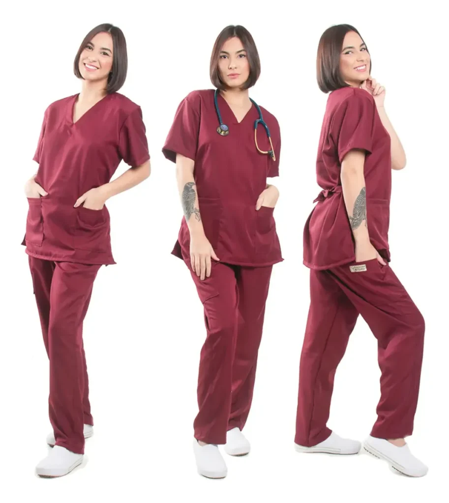 Pijama Cirúrgico Conjunto Scrub Unissex – Bordo