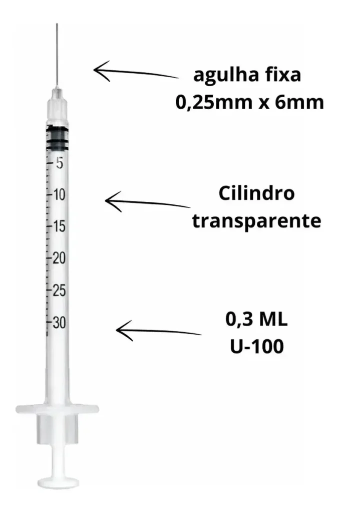 Seringa P/ Insulina Individual Sr Insufine 30 Ui 0,60 X 25 Mm