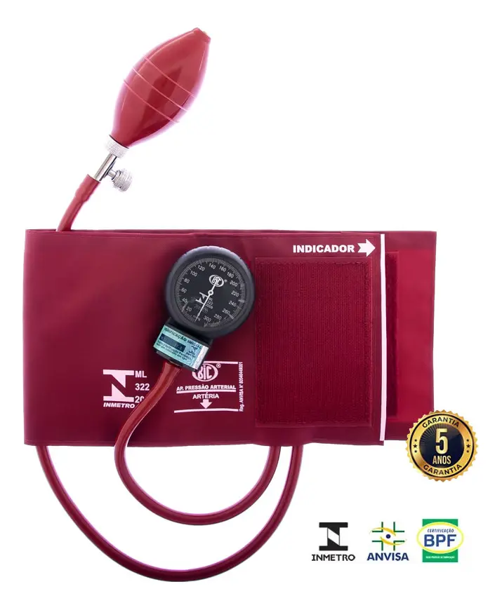 Aparelho de Pressão Adulto Nylon Velcro Vinho AP0335 – BIC
