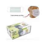3 Caixas De Máscaras Tripla Descartável Descarpack 50 Un
