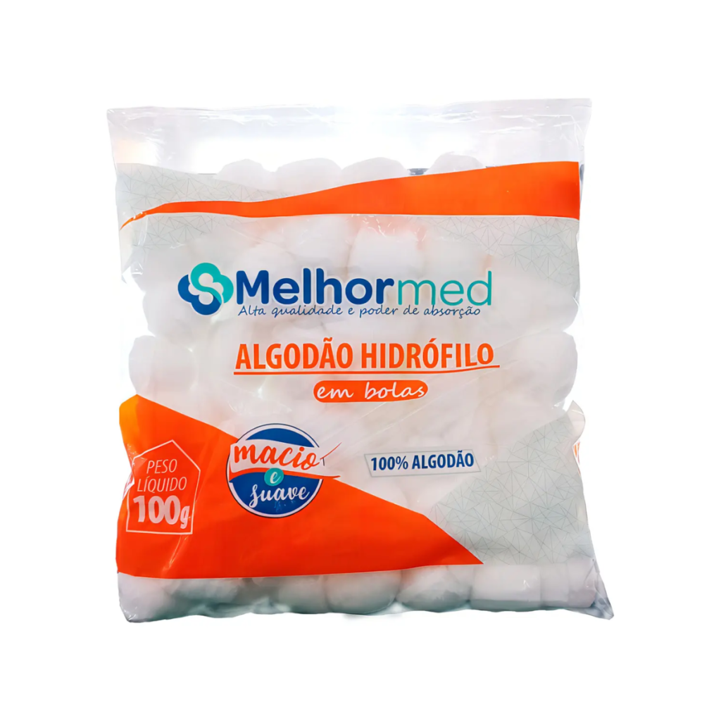 Algodão Hidrófilo em Bolas MelhorMed 100g