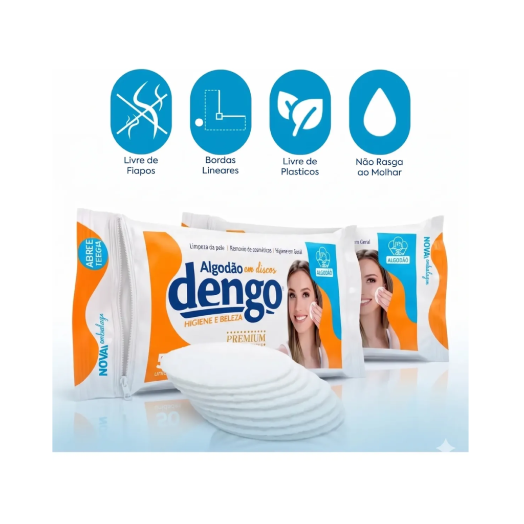 Algodão em Disco Dengo Premium – 100 Unidades
