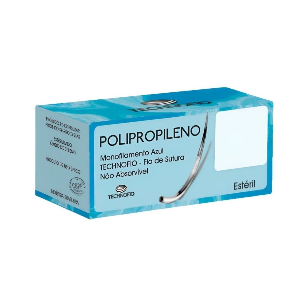 Fio De Sutura Polipropileno Azul Com Agulha - Technofio