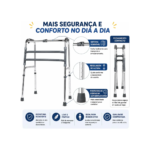 Andador para Idosos 3 Barras Supermedy em Alumínio Ajustável