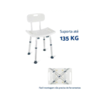 Banqueta de Banho Medicinal Live Well com Braços e Encosto 135kg