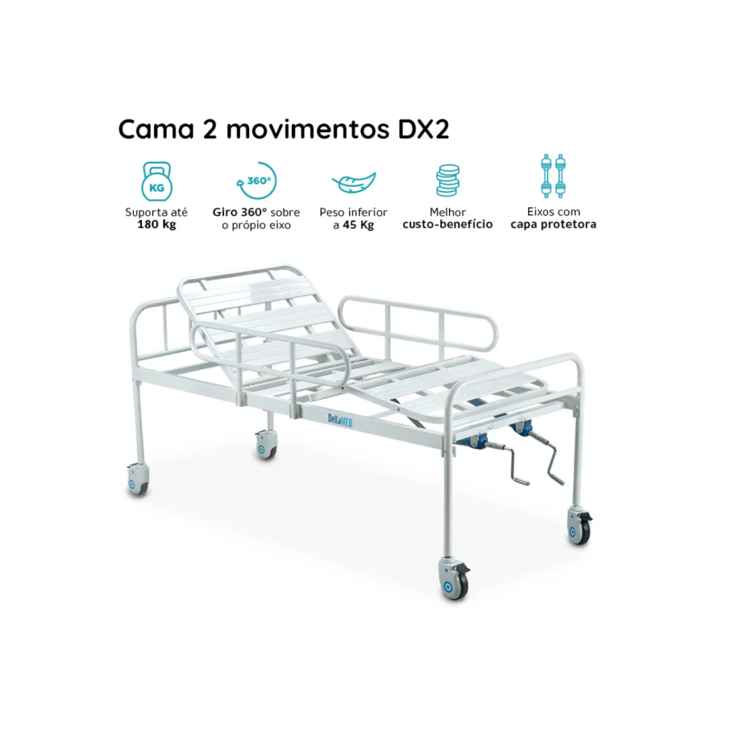 Cama Hospitalar Dx2 Dellamed 2 Movimentos Até 180 Kg