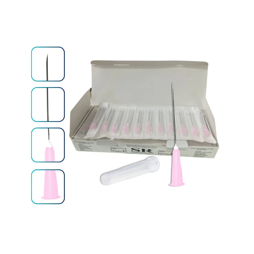 Agulha Hipodérmica Descartável SR 18G 1,20 x 40 mm Rosa