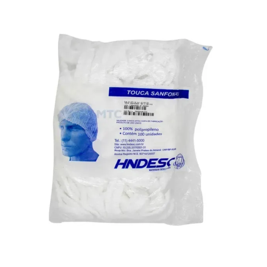 Touca Sanfonada Descartável HNDESC Branca