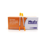 Seringa de Insulina Medix 1 mL com Agulha Fixa 8 x 0,30 mm – 30G – Caixa com 100 Unidades