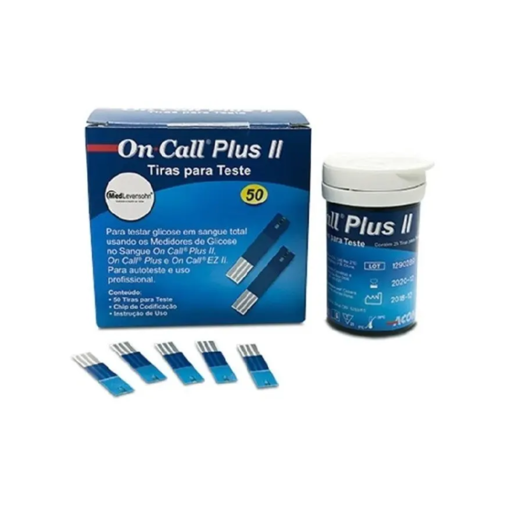 Tiras Reagentes Para Glicose Medlevensohn On Call Plus Ii – 50 Unidades